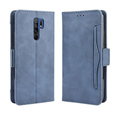 Leather Case Stands Flip Cover Holder BY3 for Xiaomi Redmi 9 Blue
