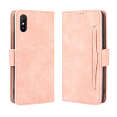 Leather Case Stands Flip Cover Holder BY3 for Xiaomi Redmi 9A Pink