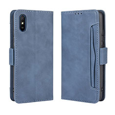 Leather Case Stands Flip Cover Holder BY3 for Xiaomi Redmi 9AT Blue