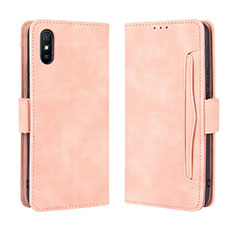 Leather Case Stands Flip Cover Holder BY3 for Xiaomi Redmi 9AT Pink