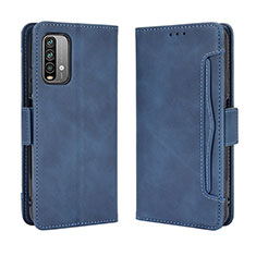 Leather Case Stands Flip Cover Holder BY3 for Xiaomi Redmi 9T 4G Blue