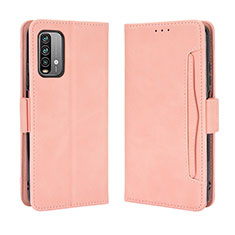 Leather Case Stands Flip Cover Holder BY3 for Xiaomi Redmi 9T 4G Pink