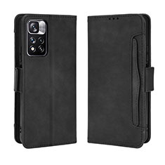 Leather Case Stands Flip Cover Holder BY3 for Xiaomi Redmi Note 11 Pro+ Plus 5G Black
