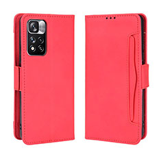 Leather Case Stands Flip Cover Holder BY3 for Xiaomi Redmi Note 11 Pro+ Plus 5G Red
