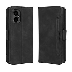 Leather Case Stands Flip Cover Holder BY3 for Xiaomi Redmi Note 11R 5G Black