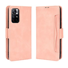 Leather Case Stands Flip Cover Holder BY3 for Xiaomi Redmi Note 11S 5G Pink