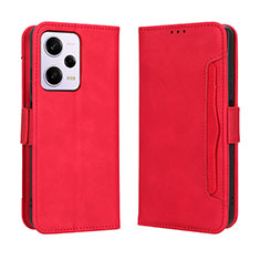 Leather Case Stands Flip Cover Holder BY3 for Xiaomi Redmi Note 12 Pro 5G Red