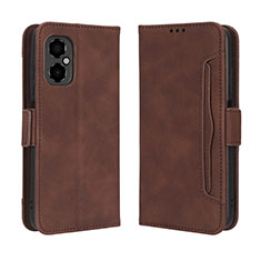 Leather Case Stands Flip Cover Holder BY3 for Xiaomi Redmi Note 12R Pro 5G Brown