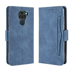 Leather Case Stands Flip Cover Holder BY3 for Xiaomi Redmi Note 9 Blue