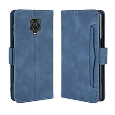 Leather Case Stands Flip Cover Holder BY3 for Xiaomi Redmi Note 9 Pro Blue