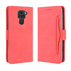 Leather Case Stands Flip Cover Holder BY3 for Xiaomi Redmi Note 9 Red