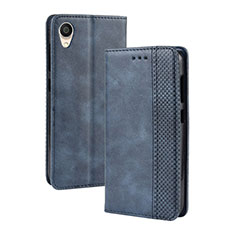 Leather Case Stands Flip Cover Holder BY4 for Asus ZenFone Live L2 ZA550KL Blue