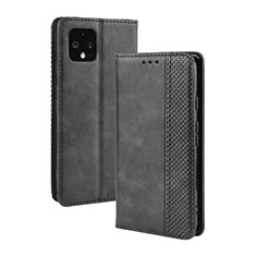 Leather Case Stands Flip Cover Holder BY4 for Google Pixel 4 Black