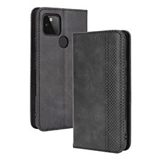 Leather Case Stands Flip Cover Holder BY4 for Google Pixel 4a 5G Black