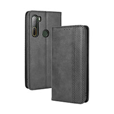 Leather Case Stands Flip Cover Holder BY4 for HTC U20 5G Black