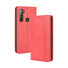 Leather Case Stands Flip Cover Holder BY4 for HTC U20 5G Red