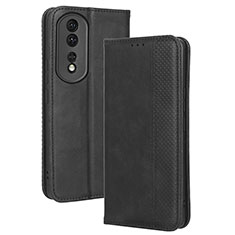 Leather Case Stands Flip Cover Holder BY4 for Huawei Honor 80 Pro 5G Black