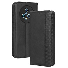 Leather Case Stands Flip Cover Holder BY4 for Huawei Honor Magic5 5G Black