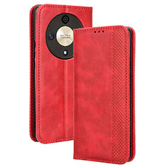 Leather Case Stands Flip Cover Holder BY4 for Huawei Honor Magic6 Lite 5G Red