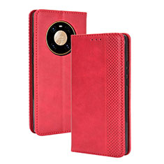 Leather Case Stands Flip Cover Holder BY4 for Huawei Mate 40 Pro Red