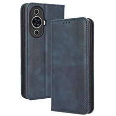 Leather Case Stands Flip Cover Holder BY4 for Huawei Nova 11 Blue