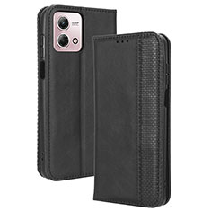 Leather Case Stands Flip Cover Holder BY4 for Motorola Moto G Stylus (2023) 4G Black