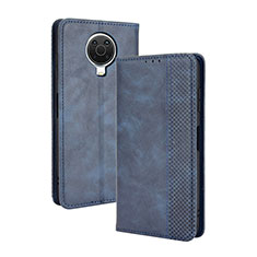 Leather Case Stands Flip Cover Holder BY4 for Nokia 6.3 Blue