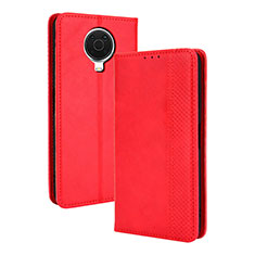 Leather Case Stands Flip Cover Holder BY4 for Nokia 6.3 Red