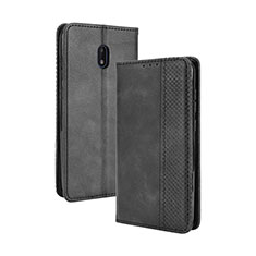 Leather Case Stands Flip Cover Holder BY4 for Nokia C01 Plus Black