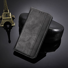 Leather Case Stands Flip Cover Holder BY4 for Nokia C10 Black