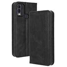 Leather Case Stands Flip Cover Holder BY4 for Nokia C22 Black