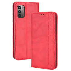 Leather Case Stands Flip Cover Holder BY4 for Nokia G11 Red