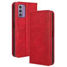 Leather Case Stands Flip Cover Holder BY4 for Nokia G310 5G Red