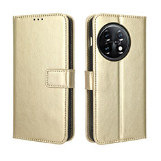 Leather Case Stands Flip Cover Holder BY4 for OnePlus Ace 2 5G Gold