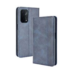 Leather Case Stands Flip Cover Holder BY4 for OnePlus Nord N200 5G Blue