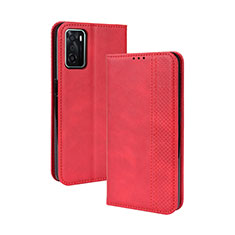 Leather Case Stands Flip Cover Holder BY4 for Oppo A55S 5G Red