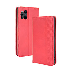 Leather Case Stands Flip Cover Holder BY4 for Oppo Find X3 5G Red