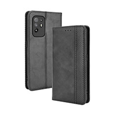 Leather Case Stands Flip Cover Holder BY4 for Oppo Reno5 Z 5G Black