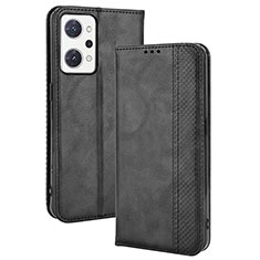 Leather Case Stands Flip Cover Holder BY4 for Oppo Reno7 A Black
