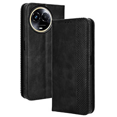 Leather Case Stands Flip Cover Holder BY4 for Realme 11 5G Black