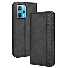 Leather Case Stands Flip Cover Holder BY4 for Realme 9 5G Black