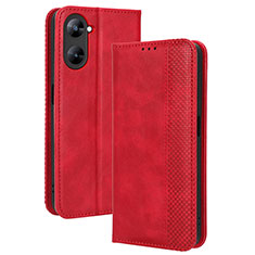 Leather Case Stands Flip Cover Holder BY4 for Realme Q5x 5G Red