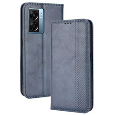 Leather Case Stands Flip Cover Holder BY4 for Realme V23 5G Blue