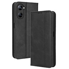 Leather Case Stands Flip Cover Holder BY4 for Realme V30t 5G Black