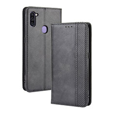 Leather Case Stands Flip Cover Holder BY4 for Samsung Galaxy A11 Black
