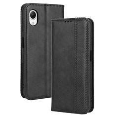 Leather Case Stands Flip Cover Holder BY4 for Samsung Galaxy A23s Black