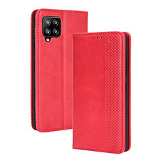 Leather Case Stands Flip Cover Holder BY4 for Samsung Galaxy A42 5G Red