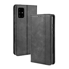 Leather Case Stands Flip Cover Holder BY4 for Samsung Galaxy A51 5G Black