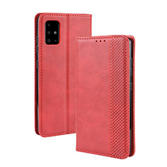 Leather Case Stands Flip Cover Holder BY4 for Samsung Galaxy A51 5G Red