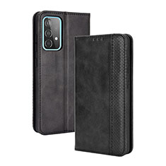 Leather Case Stands Flip Cover Holder BY4 for Samsung Galaxy A52 5G Black